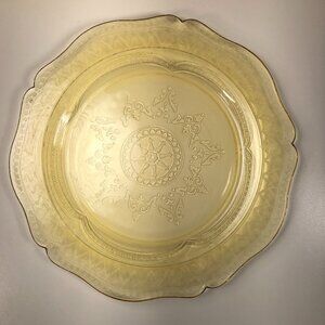 Federal Glass Patrician Spoke Yellow Amber Dinner/Ser Plate 11" Depression Glass